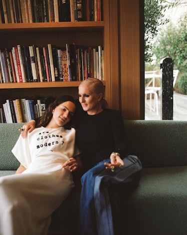 Maria Grazia Chiuri with her daughter at home