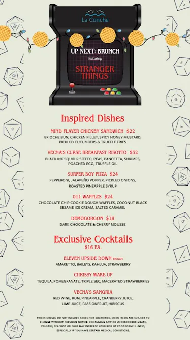 Stranger Menu This 'Stranger Things' Brunch Has A Menu Fans Will Love A Waffle Lot