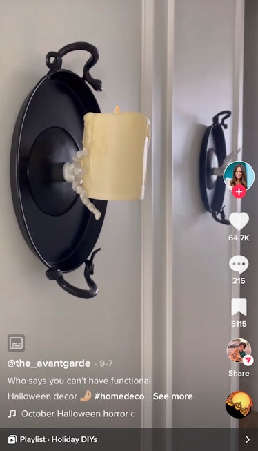 These skull sconces are some of the DIY Halloween decorations from TikTok. 
