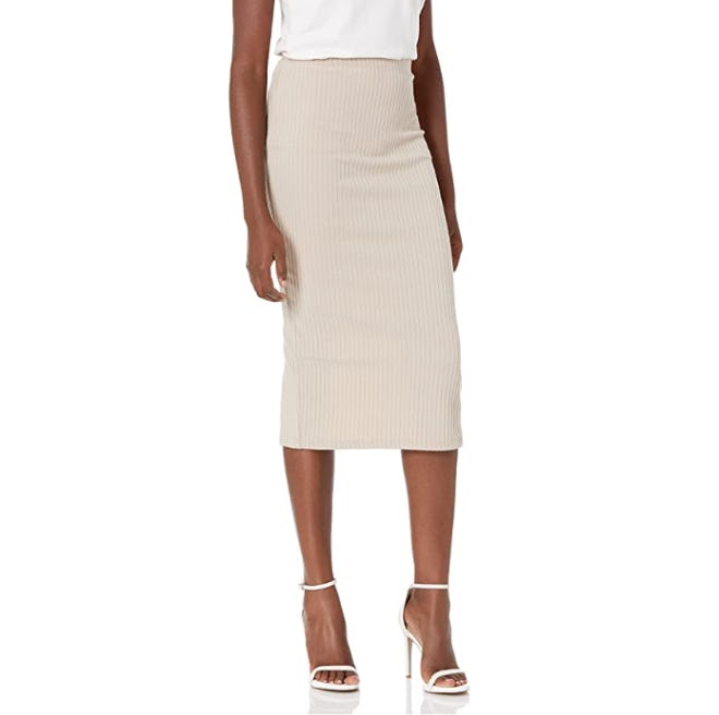 SheIn Ribbed Knit Midi Skirt