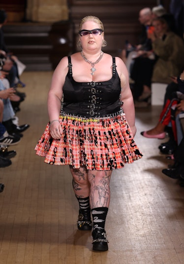 A model walks the runway at the Chopova Lowena show during London Fashion Week September 2022 on Sep...