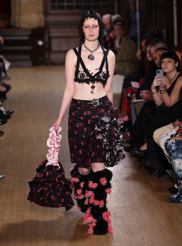 A model walks the runway at the Chopova Lowena show during London Fashion Week September 2022 on Sep...