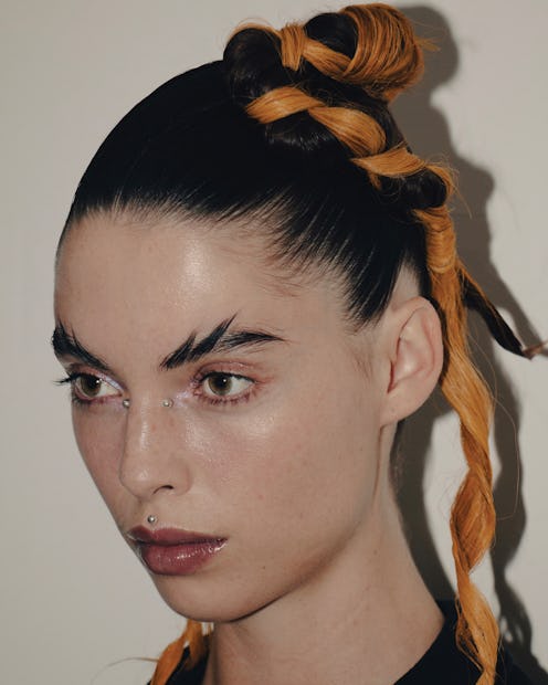 Poster Girl model eyebrow slit LFW