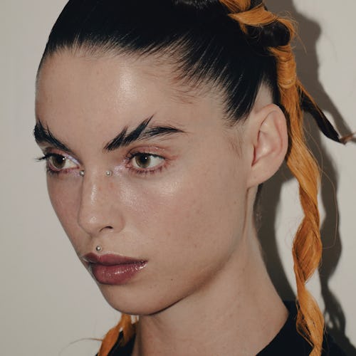 Poster Girl model eyebrow slit LFW