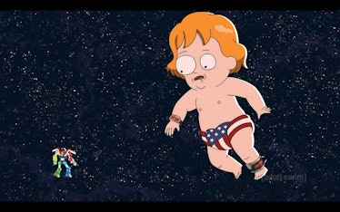 Naruto as a giant incest baby in space in 'Rick and Morty' season 5 