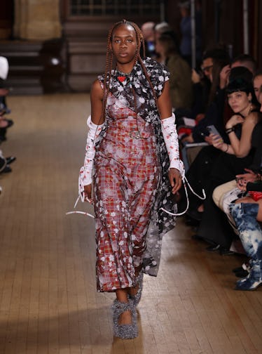 A model walks the runway at the Chopova Lowena show during London Fashion Week September 2022 on Se...