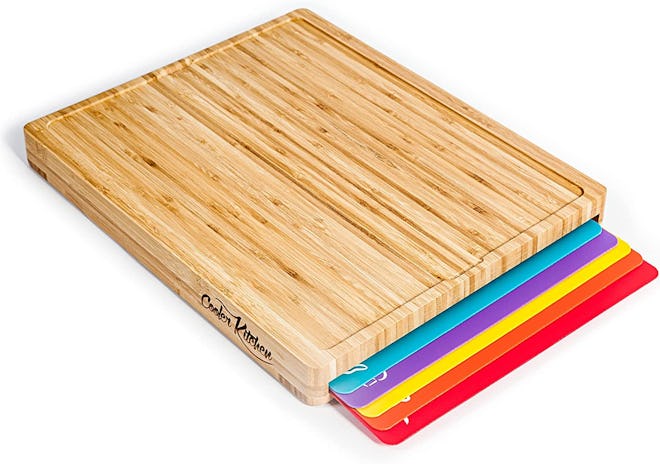 Cooler Kitchen Bamboo Cutting Board With Inserts