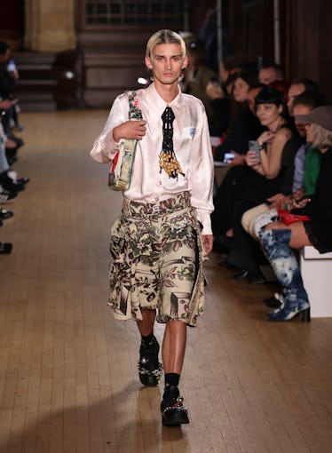 A model walks the runway at the Chopova Lowena show during London Fashion Week September 2022 on Sep...