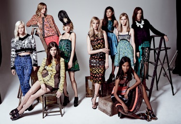 Proenza Schouler clothing shoot with nine models posing