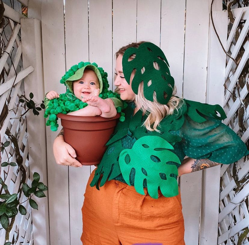a cute mom and baby plant homemade halloween costume