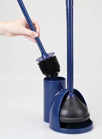 mDesign Toilet Bowl Brush Cleaner and Plunger