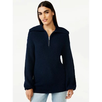 Chunky Half Zip Popover Sweater