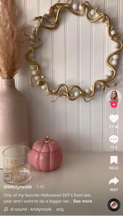 This snake wreath is one of the DIY Halloween decorations from TikTok. 