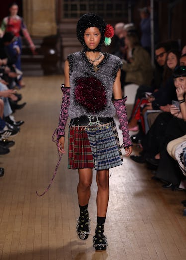 A model walks the runway at the Chopova Lowena show during London Fashion Week September 2022 on Sep...