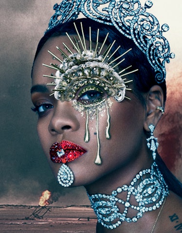 Rihanna wearing gems