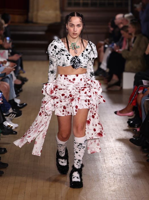 A model walks the runway at the Chopova Lowena show during London Fashion Week September 2022 on Sep...