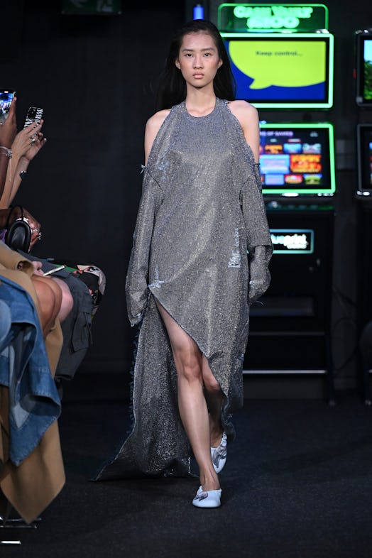 A model walks the runway during the JW Anderson Ready to Wear Spring/Summer 2023 fashion show as par...