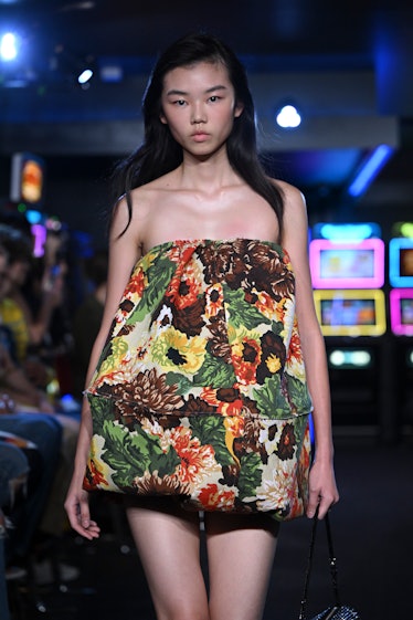 A model walks the runway during the JW Anderson Ready to Wear Spring/Summer 2023 fashion show as par...
