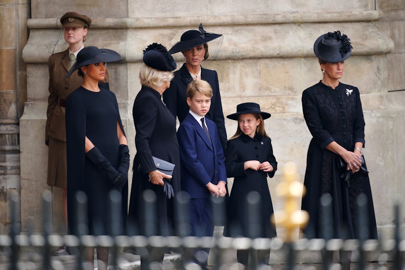 The royal family exiting the Queen's funeral at Westminster Abbey
