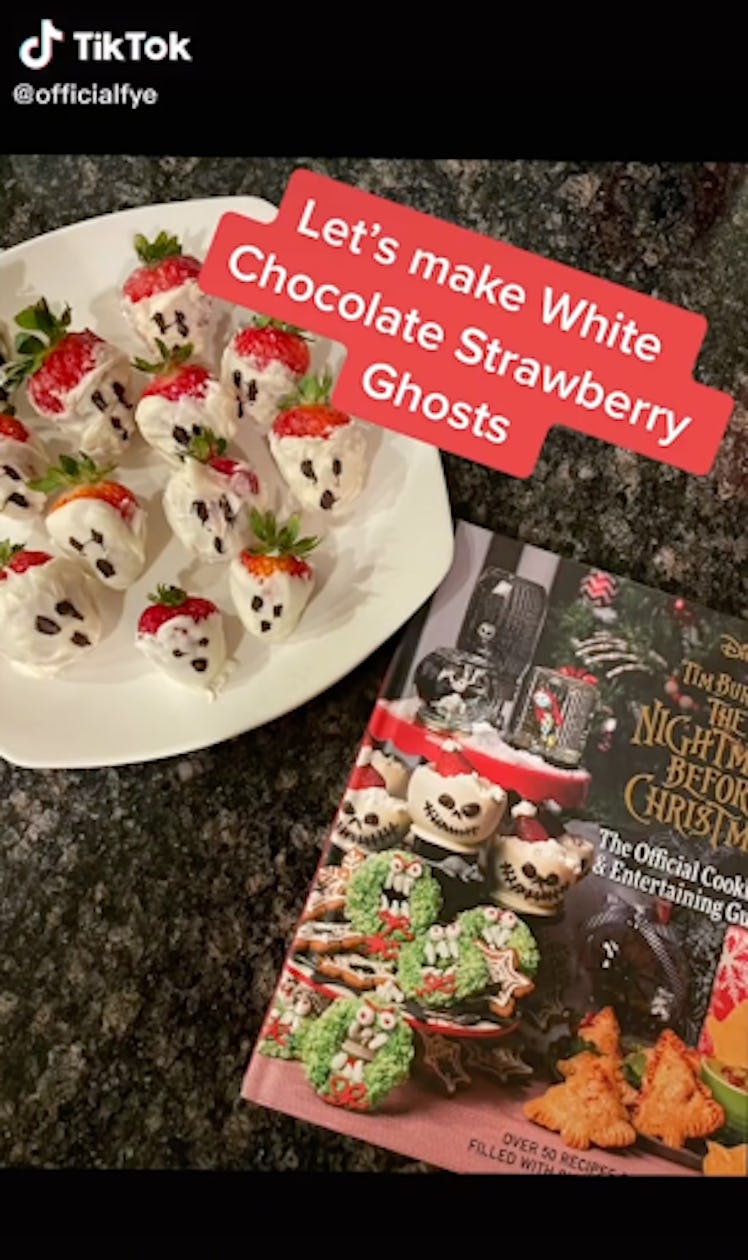 These Nightmare Before Christmas strawberries are a Disney Halloween recipe from TikTok.