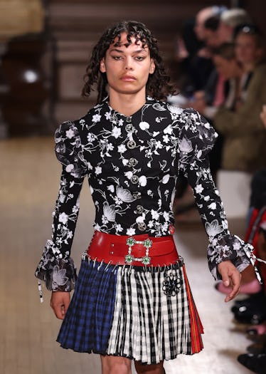 A model walks the runway at the Chopova Lowena show during London Fashion Week September 2022 on Se...