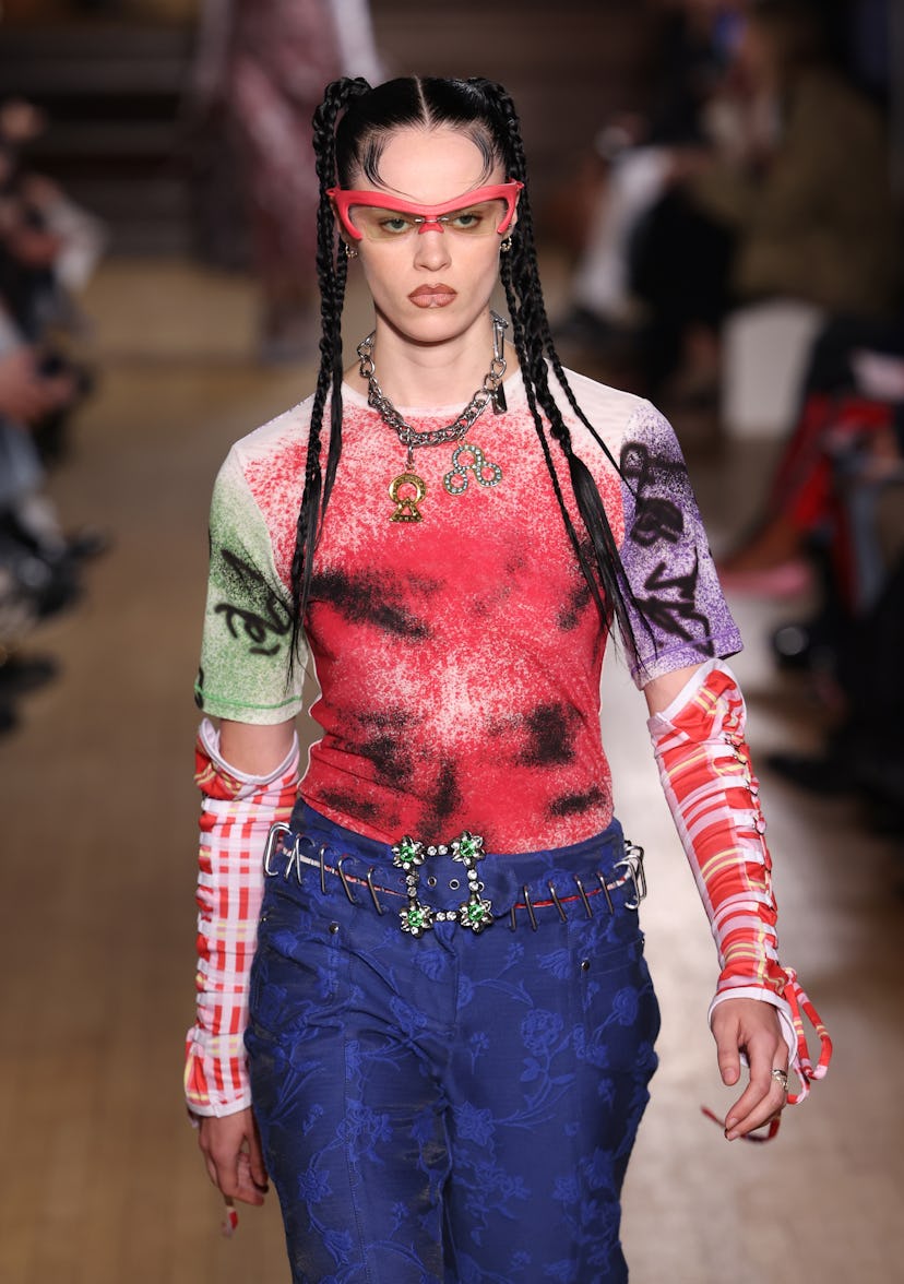 A model on the runway wearing Chopova Lowena