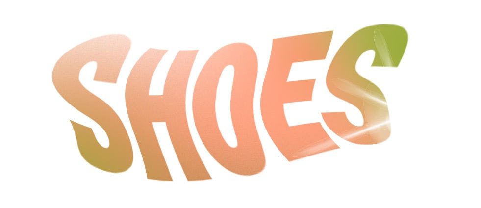 Big &ldquo;shoes&rdquo; orange sign