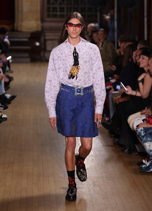 A model walks the runway at the Chopova Lowena show during London Fashion Week September 2022 on Sep...