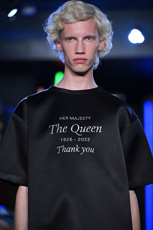 A model walks the runway during the JW Anderson Ready to Wear Spring/Summer 2023 fashion show as par...