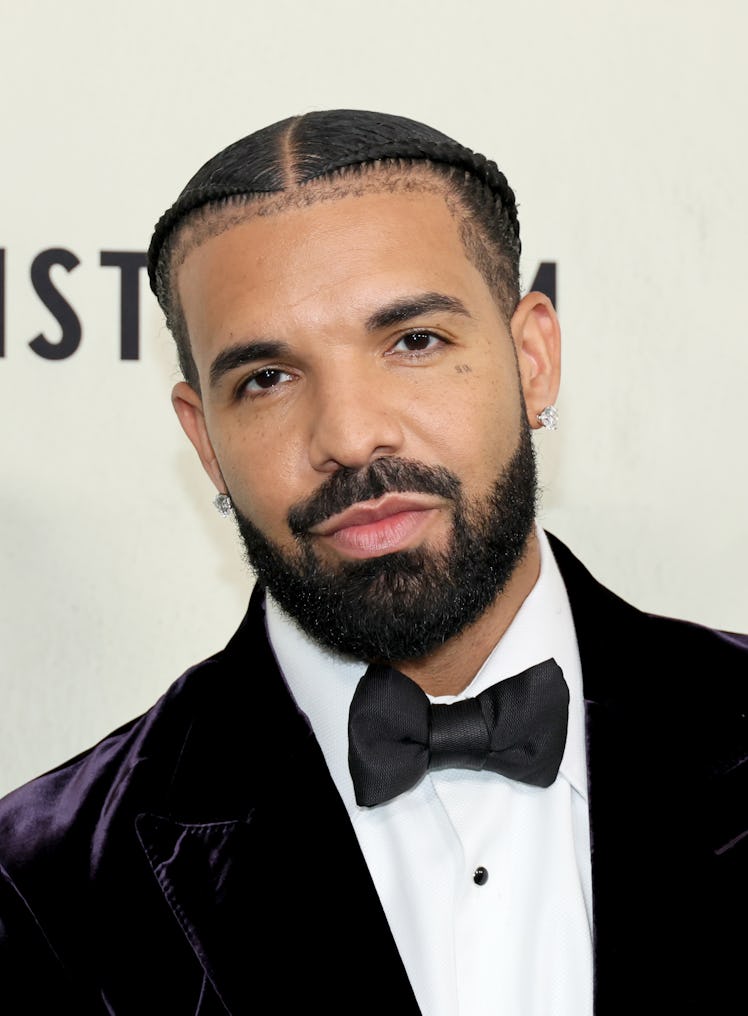 See Drake's subtle face tattoo as Drake arrives at the world premiere of "Amsterdam" Drake arrives a...