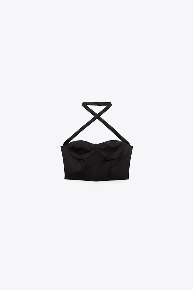 Zara black corset halter top