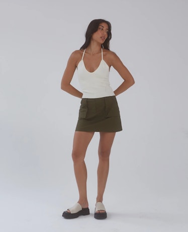 Adanola green cargo miniskirt