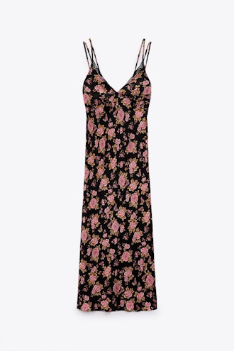 Zara dark floral slip dress