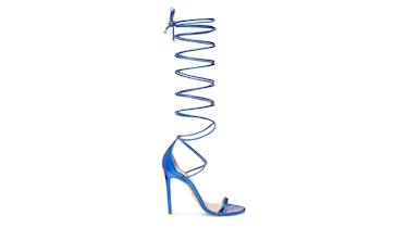 Stuart Weitzman blue lace-up sandals