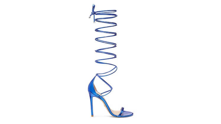 Stuart Weitzman blue lace-up sandals