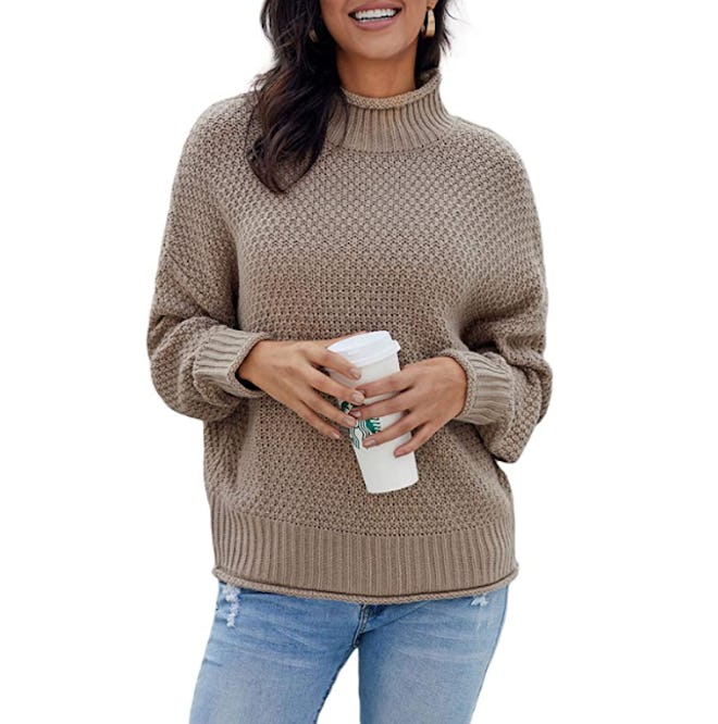 ZKESS Chunky Knit Turtleneck Sweater