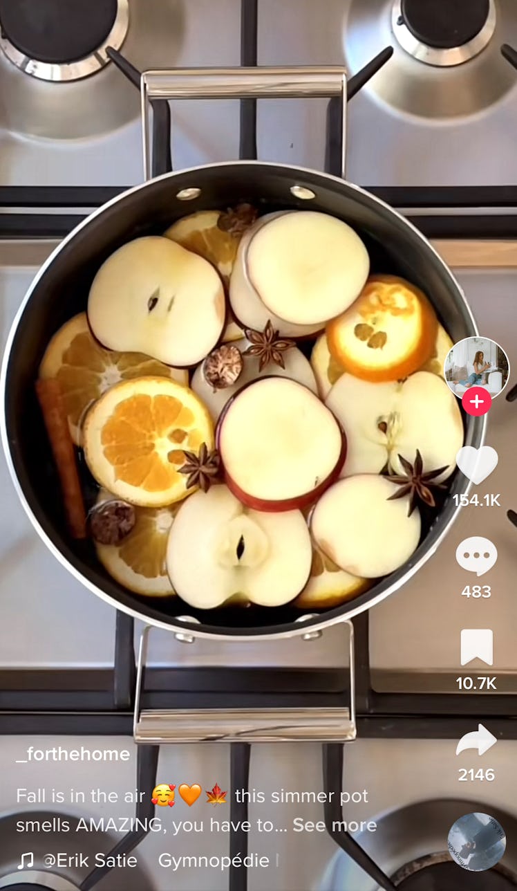 The solstice simmer pot is a delicious Fall Solstice 2022 recipe on TikTok for enjoying the autumn h...