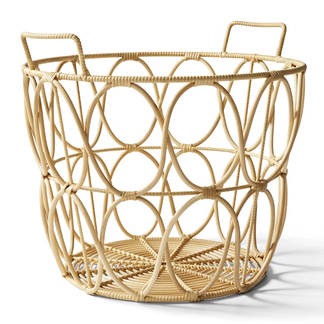 Large Open Weave Round Basket