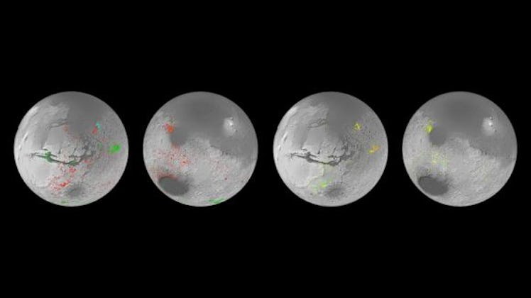 four orbital views of mars