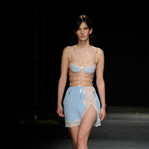 Christopher Kane's Spring/Summer 2023 blue dress with braline cut-out