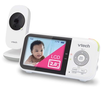 Vtech baby monitor with no wifi with smiling baby