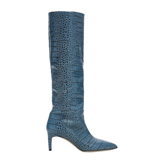 Paris Texas 60mm Croc Embossed Leather Tall Boots