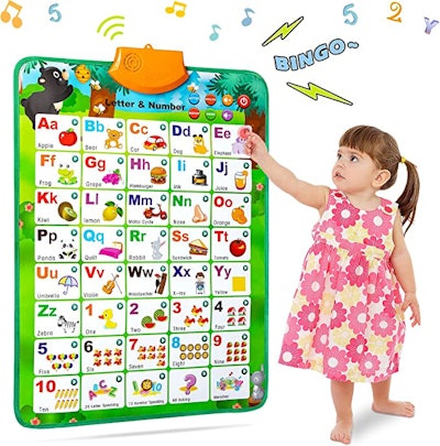 The NARRIO Interactive Alphabet Wall Chart is one of the best gifts for 2-year-olds. 