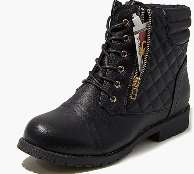 DailyShoes Lace-Up Combat Boots 