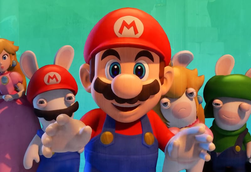 Super Mario and other characters from Mario + Rabbids Sparks of Hope