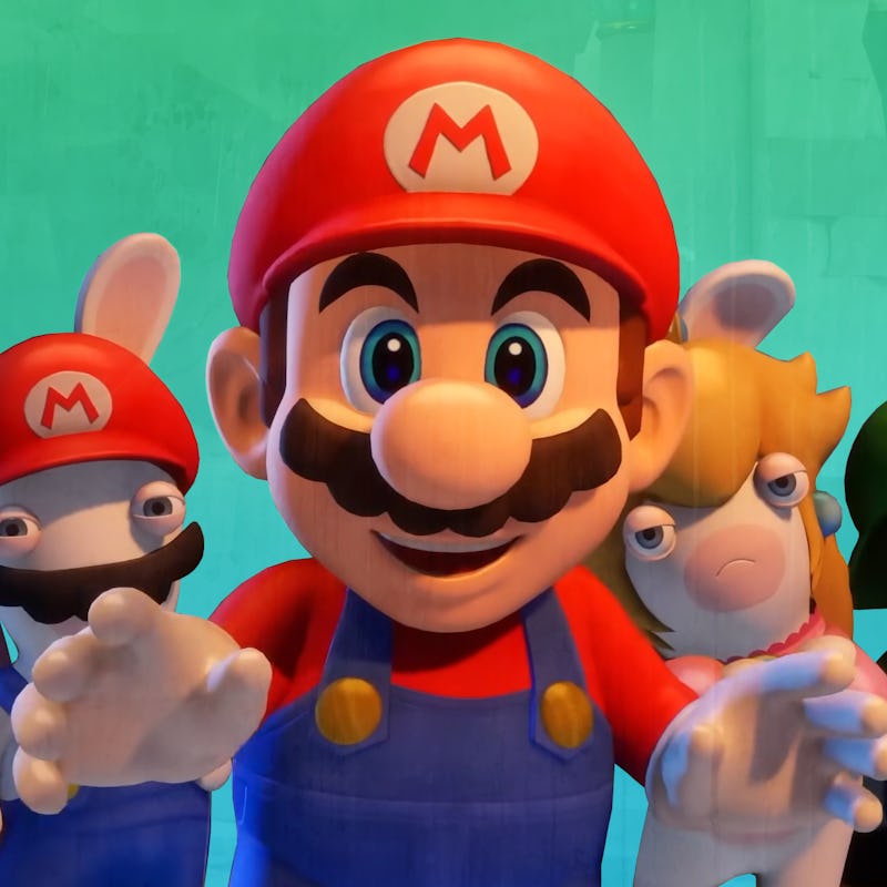 Super Mario and other characters from Mario + Rabbids Sparks of Hope