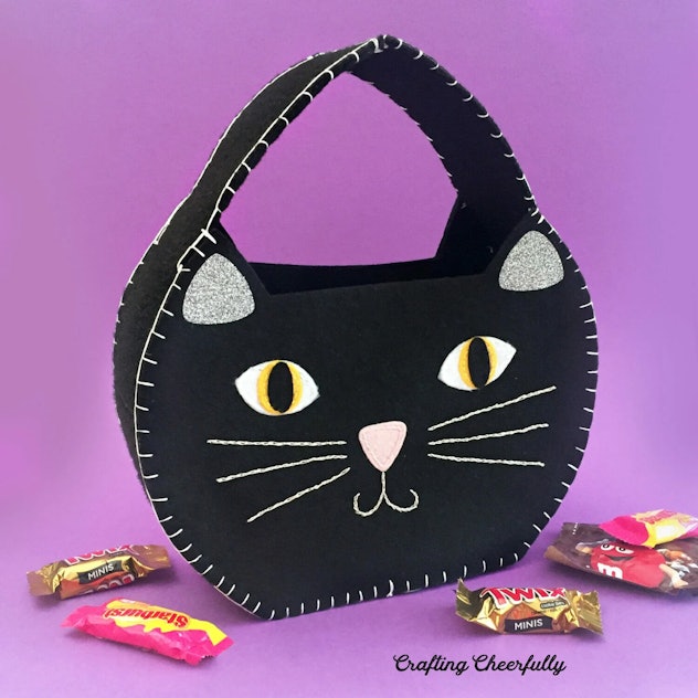 Black Cat Halloween Craft Rubber Stamp