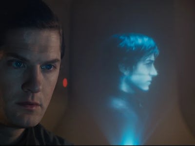 A hologram of Cassian Andor.