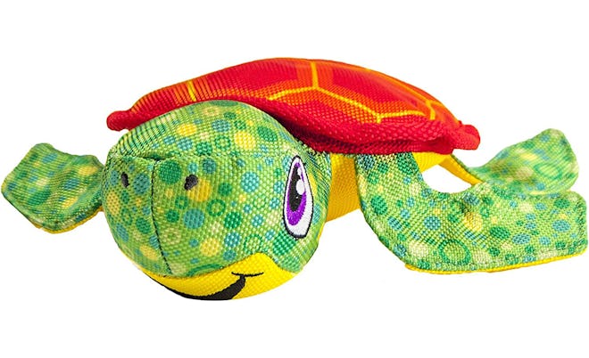 With a squeaker hidden inside, this plush Outward Hound Floatiez toy is one of the best dog toys for…