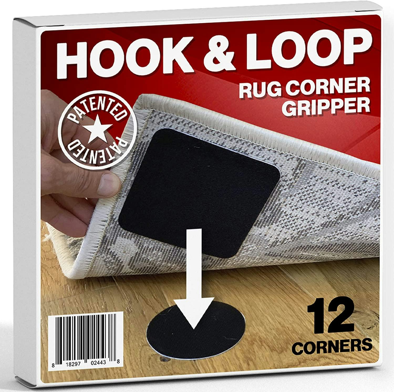 SlipToGrip Hook and Loop Anti Curling Carpet Tape Gripper